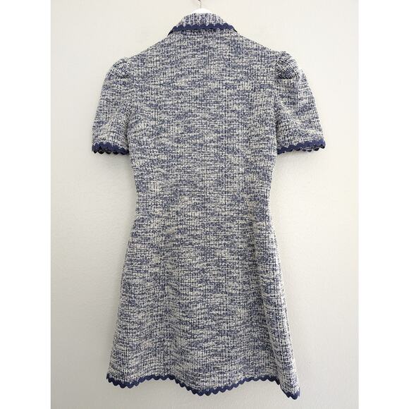 Rachel Parcell Scalloped Mini Shirtdress Blue White Size 6 Button-Up Dress - Picture 4 of 8